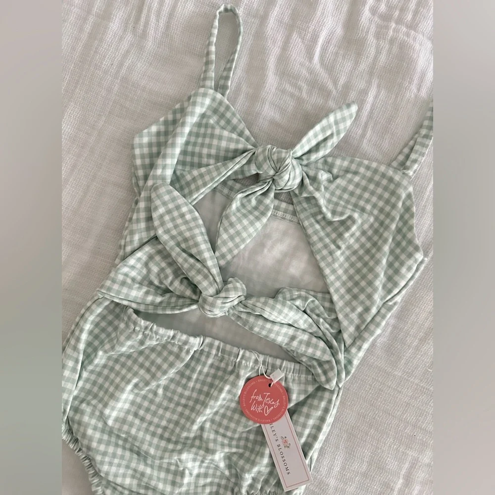 Gingham Tie-Back Bodysuit - Kids
